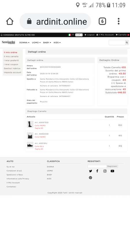 www.nerogiardini.online | Truffa con Paypal