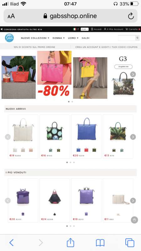 GABS Borsa donna corallo | Quellogiusto Shop online